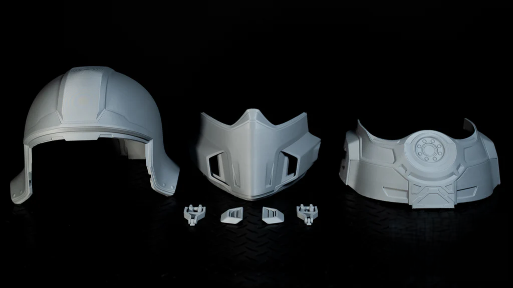 Helldivers 2 B-01 Tactical Helmet – exploded parts view