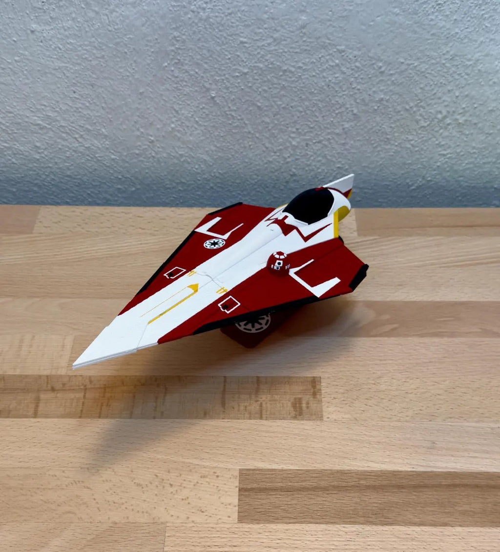 Obi-Wan Kenobis Jedi Starfighter-inspirerad Kit Card – 3D-printad byggmodell - SwePrint3D